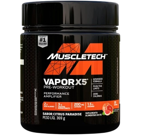 PréTreino Vapor X5, 369,g Sabor Citrus Paradise, Muscletech