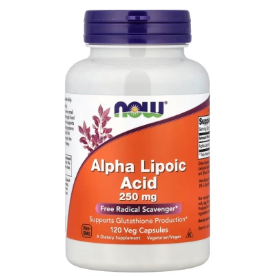 Ácido Alfa Lipóico, Força Extra 250mg, Cápsulas Opções, Now
