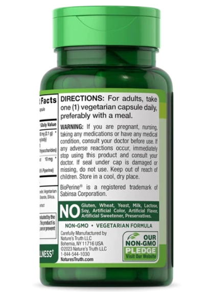 Lion's Mane, Juba de Leão, 2100mg, 50 Cápsulas, Nature's Truth