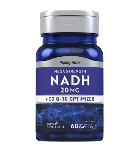 NADH Super Potente 20mg, 60 Cápsulas, PipingRock