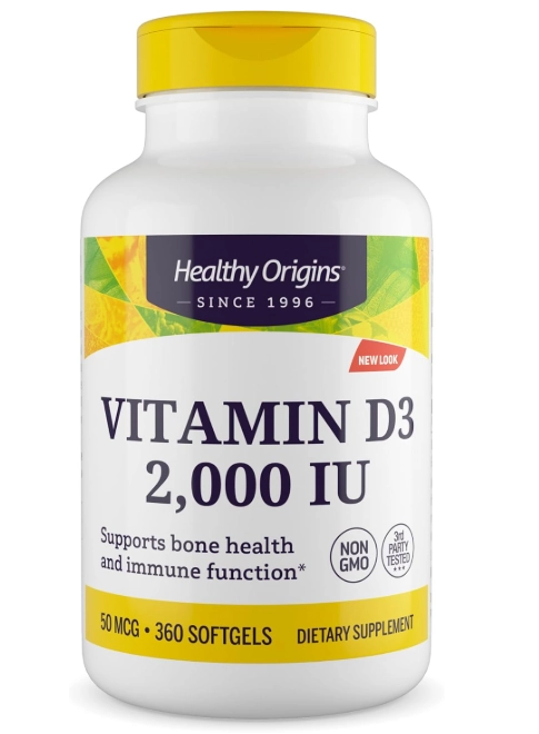 Vitamina D3 2,000UI, 360 Softgels, Healthy Origins