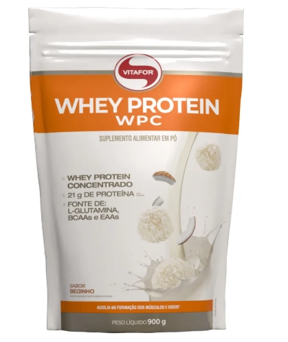 Whey Protein WPC, 900g Sabor Beijinho, Vitafor