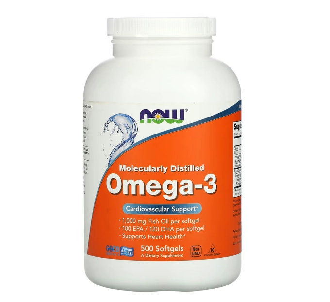 Ômega-3, 180 EPA/120 DHA, 500 Cápsulas Softgel, Now