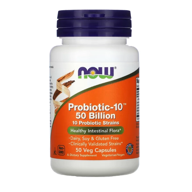 Probiotic-10, 50 Bilhões, 50 Cápsulas, Now