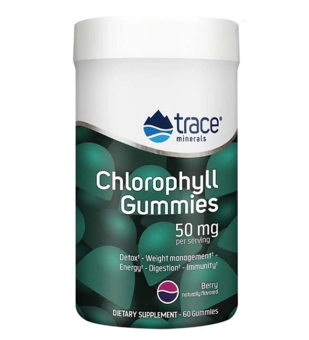 Clorofila 50mg, 60 Gomas Sabor Fruto Silvestre, Trace Minerals