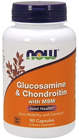 Glucosamina e Condroitina com MSM, 90 Cápsulas Now