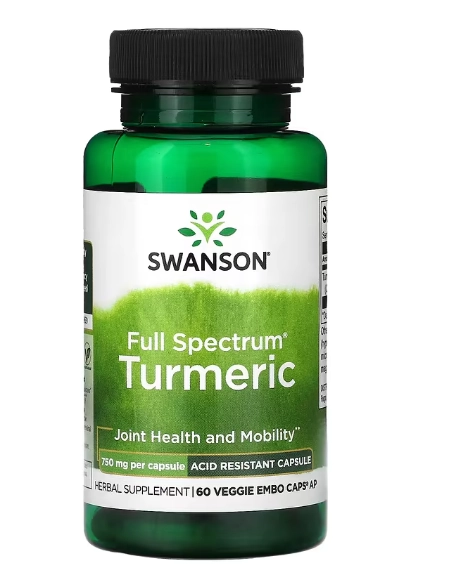Turmeric Cúrcuma, 750mg, 60 Cápsulas, Swanson