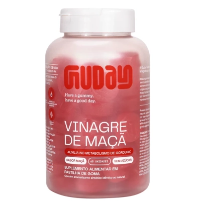 Vinagre de Maçã com Vitamina B12, 60 Gomas Sabor Maçã, Guday