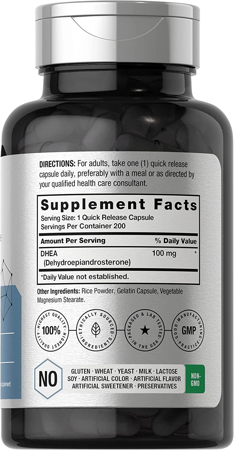 Dhea 100mg, 200 Cápsulas, Horbaach