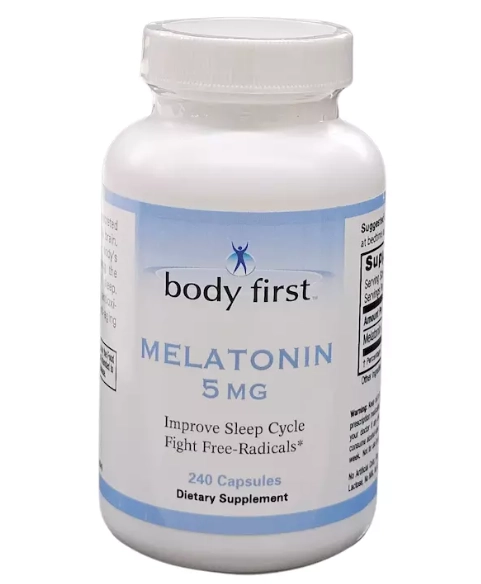 Melatonina 5mg, 240 Cápsulas, Body First