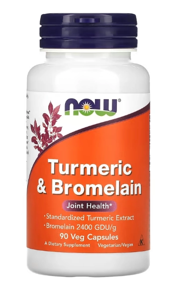 Turmeric, Cúrcuma e Bromelaína, 90 Cápsulas, Now