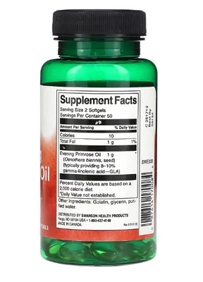 Óleo de Prímula, Evening primrose, 500mg, 100 Cápsulas, Swanson