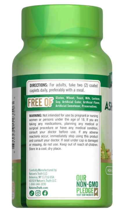 Ashwagandha KSM-66 com L-Teanina, 60 Cápsulas, Nature's Truth