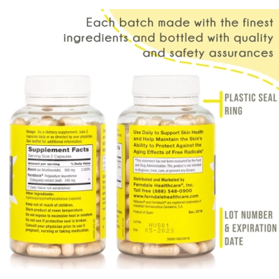 Advanced Niacina B3 250mg, Extrato de Fernblock PLE, 120 Cápsulas, Heliocare 