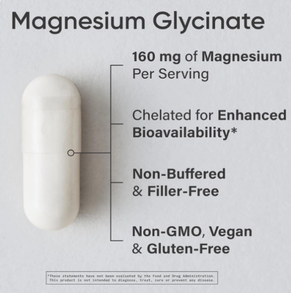 Magnésio Glycinate 160mg, 180 Cápsulas, Sports Research