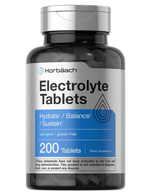 Electrolyte Hydration, Eletrólitos, 200 Comprimidos, Horbaach