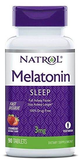 Melatonina 3mg, Sublingual, Morango, 90 Comprimidos, Natrol