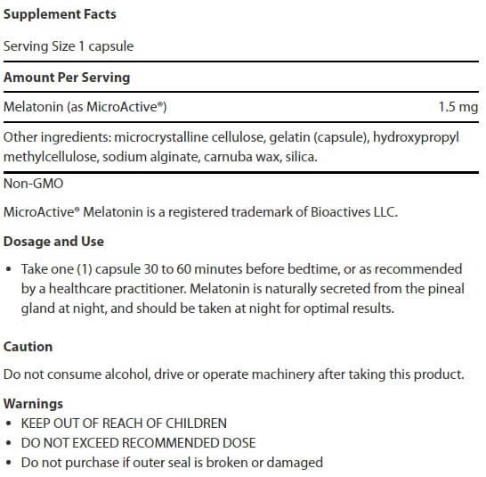 Melatonina IR/XR (liberação rápida e lenta), 1.5mg, 60 cápsulas Life Extension