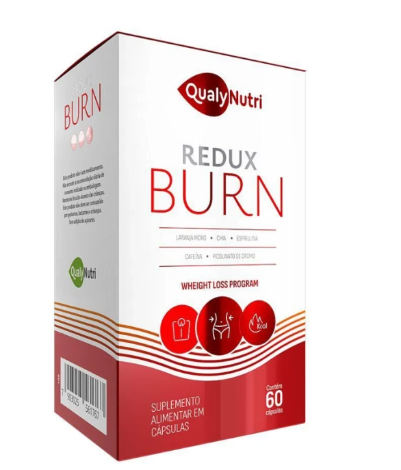 Qualy Redux Burn, Chá Termogênico, 600mg, 60 Cápsulas, Qualynutri