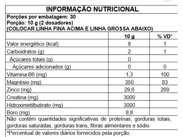 Creatina com HMB + ZNA + BORO, 300g, Sabor Limao, Endogen