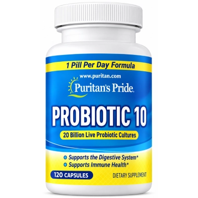 Probiotic 10, 20 Bilhões de UFC, 120 Cápsulas, Puritan's Pride