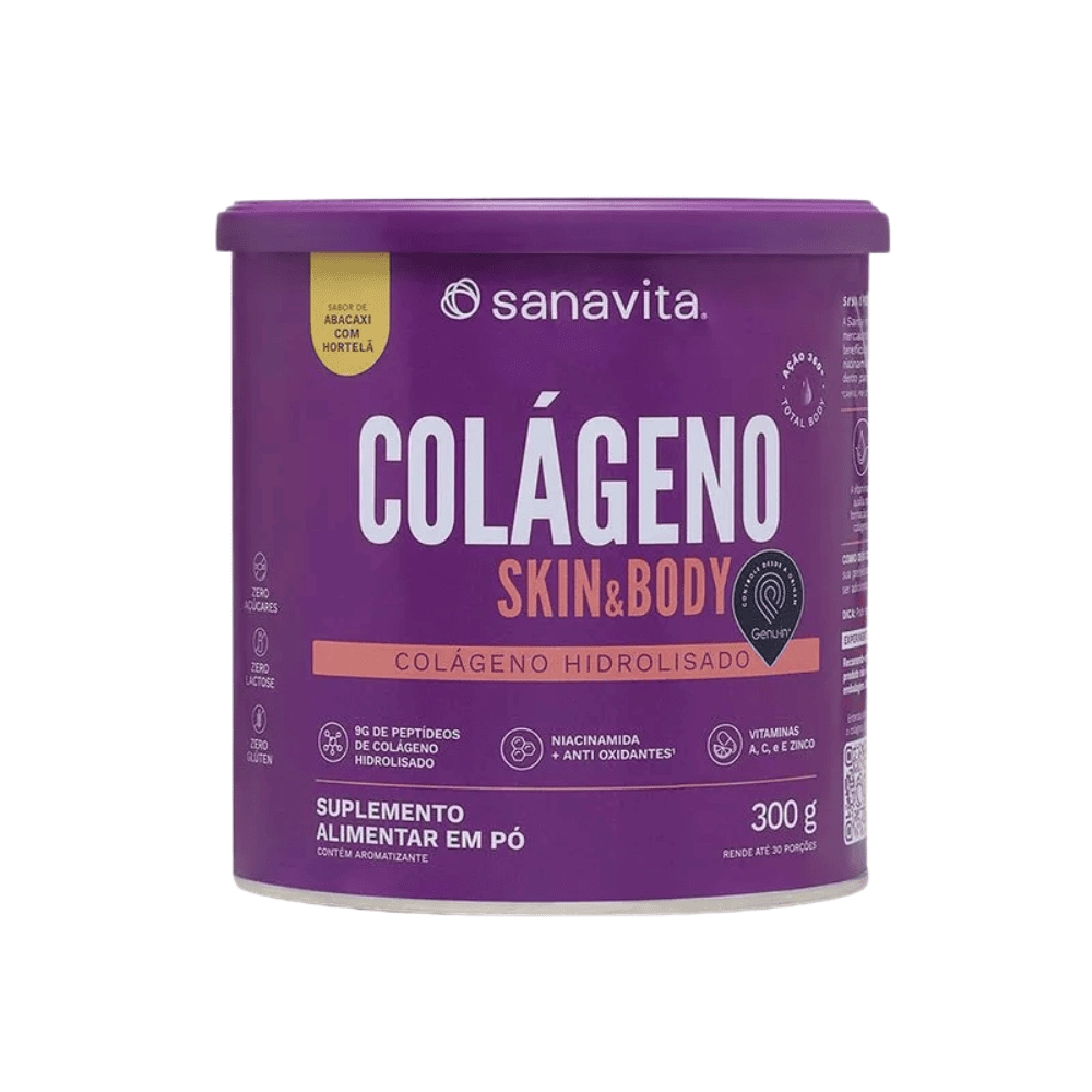 Colágeno Skin e Body 300g, Sabores - Sanavita