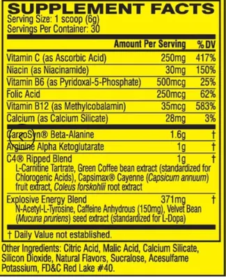 Pré-Treino C4, 192g, Sabor Raspberry Lemonade,  Cellucor