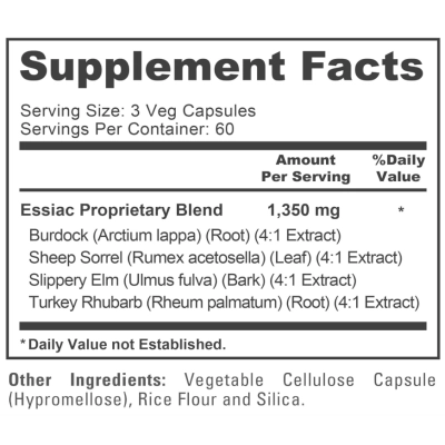 Essiac Tea 1350mg, Essiac Chá, 180 Cápsulas, NusaPure