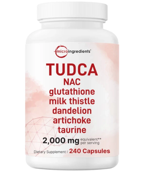 TUDCA 2000mg,  7 em 1 com NAC, Glutationa, Cardo mariano, Alcachofra e Taurina, 240 Cápsulas, Micro Ingredients