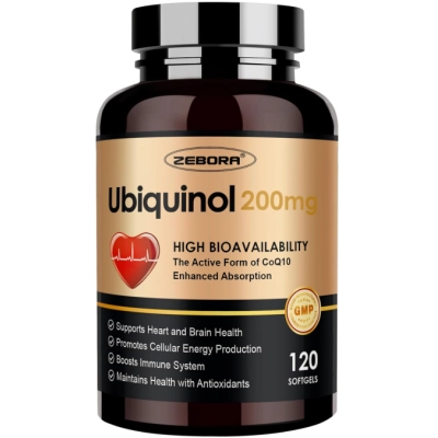 Ubiquinol CoQ10, Poderoso Antioxidante 4 em 1, mg opçoes, 120 Softgels, Zebora