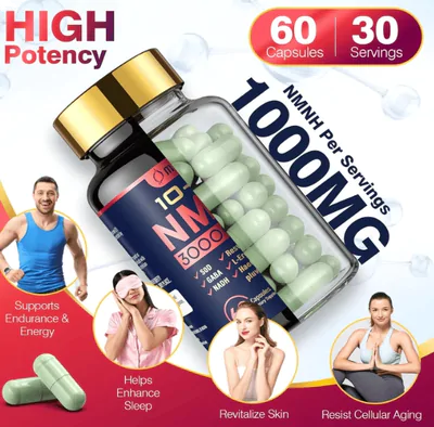 NMNH 1000mg, Mononucleotídeo de Dihidronicotinamida, 60 Cápsulas, molorik