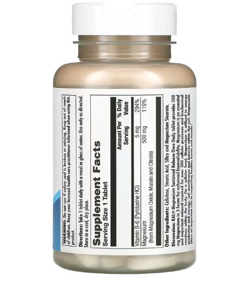 Magnésio Triple Source 500mg, 100 Comprimidos, KAL