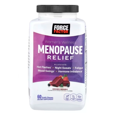 Menopause, Alívio dos Sintomas da Menopausa, 60 Comprimidos Mastigáveis, Force Factor