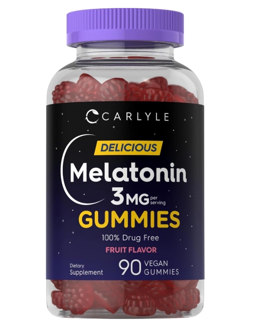 Melatonina 3mg, 90 Gomas Sabor de Frutas, Carlyle