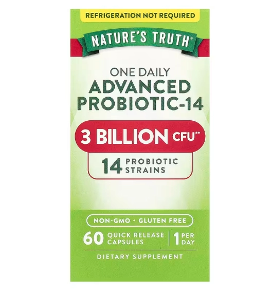 One Daily Advanced Probiotic-14, 3 Bilhões de UFCs, 60 Cápsulas, Nature's Truth
