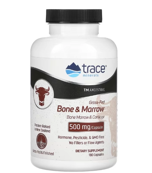 Bone & Marrow, Osso e Medula Óssea, 500mg, 180 Capsules, Trace Minerals