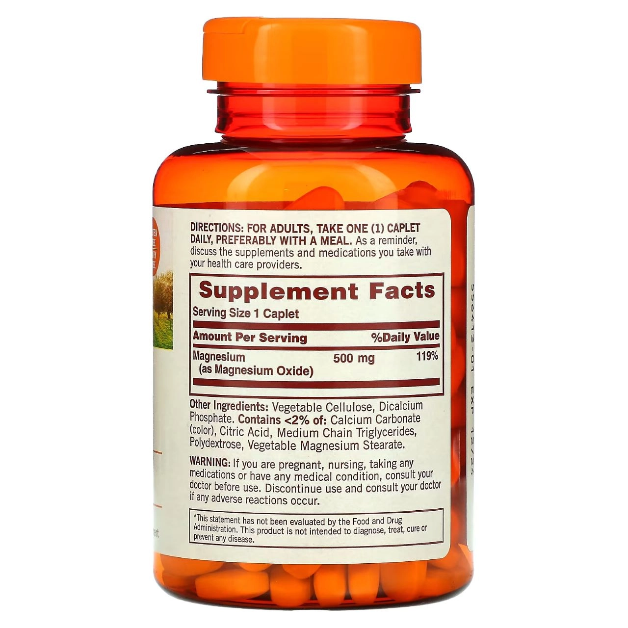 Magnésio, 500mg, 180 Cápsulas, Sundown