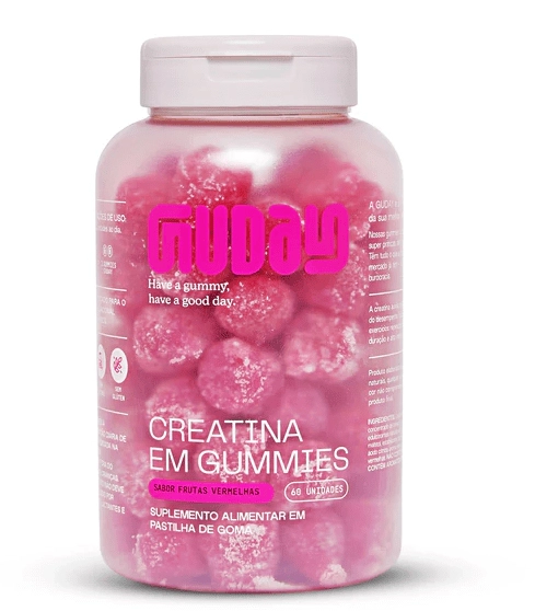 Creatina, 60 Gomas Sabor Frutas Vermelhas, Guday