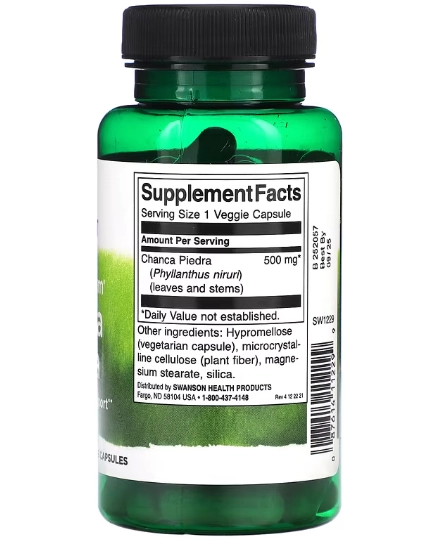 Chanca Piedra 500mg, 60 Cápsulas, Swanson