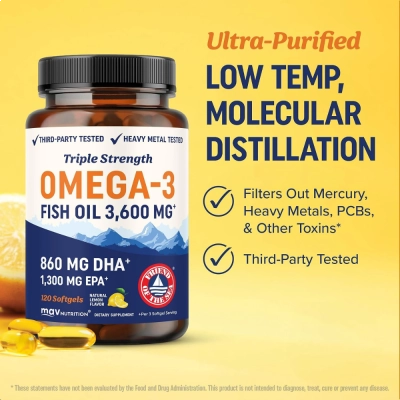 Ômega 3, Fish Oil, Sabor Limão, 120 Softgels, MAV Nutrition