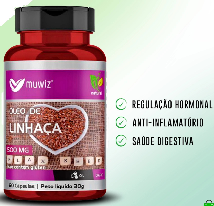 Óleo De Linhaça, 500mg, 120 Cápsulas, Muwiz
