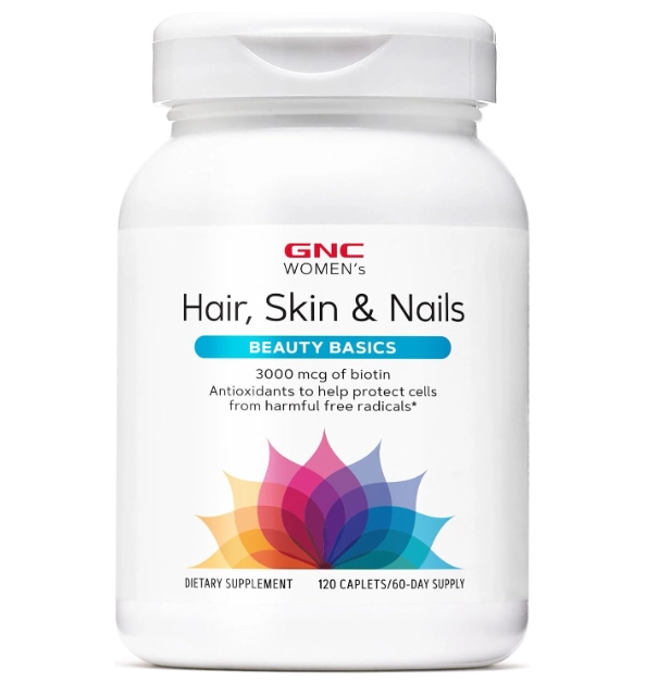 Cabelo, Pele e Unhas, Hair, skin & nails com Biotina 3.000mcg e Ácido Hialurônico, 120 Cápsulas, GNC