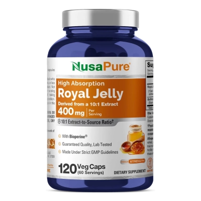 Geleia Real, 400mg, Energia e Vitalidade, 120 Cápsulas, Nusa Pure