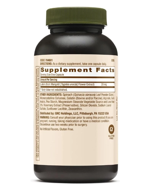 Luteína 20mg, 60 cápsulas, GNC