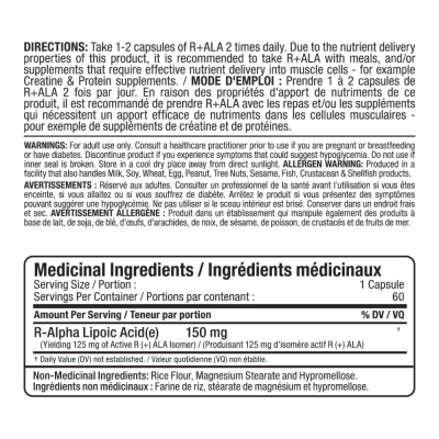 Áxido Alfa Lipoico, R+ALA, 150mg, 60 Cápsulas, Allmax Nutrition