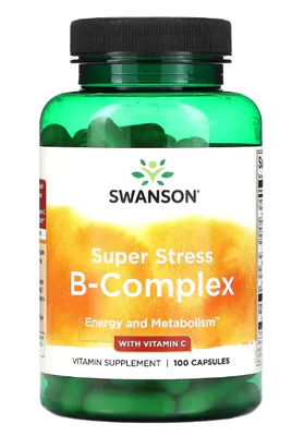 Super Stress, Complexo B, Com Vitamina C, 100 Cápsulas, Swanson