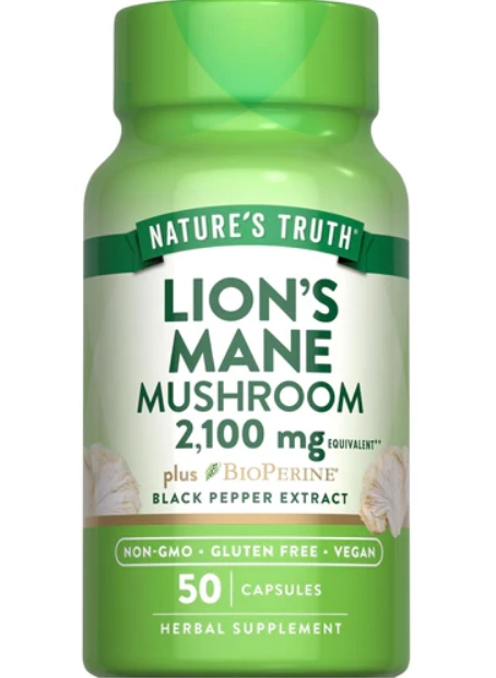 Lion's Mane, Juba de Leão, 2100mg, 50 Cápsulas, Nature's Truth