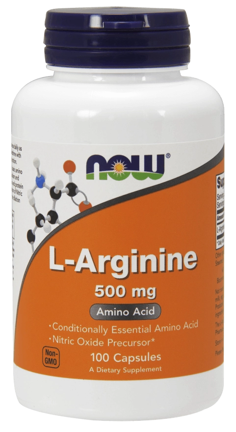 L-arginina, 500mg, 100 Cápsulas, Now
