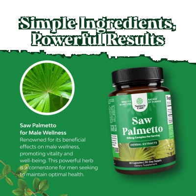Saw Palmetto, 500mg Complex Per Serving, 30 Cápsulas - Natures Craft