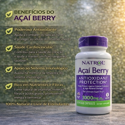 Açaí Berry 1000mg, 75 Cápsulas, Natrol